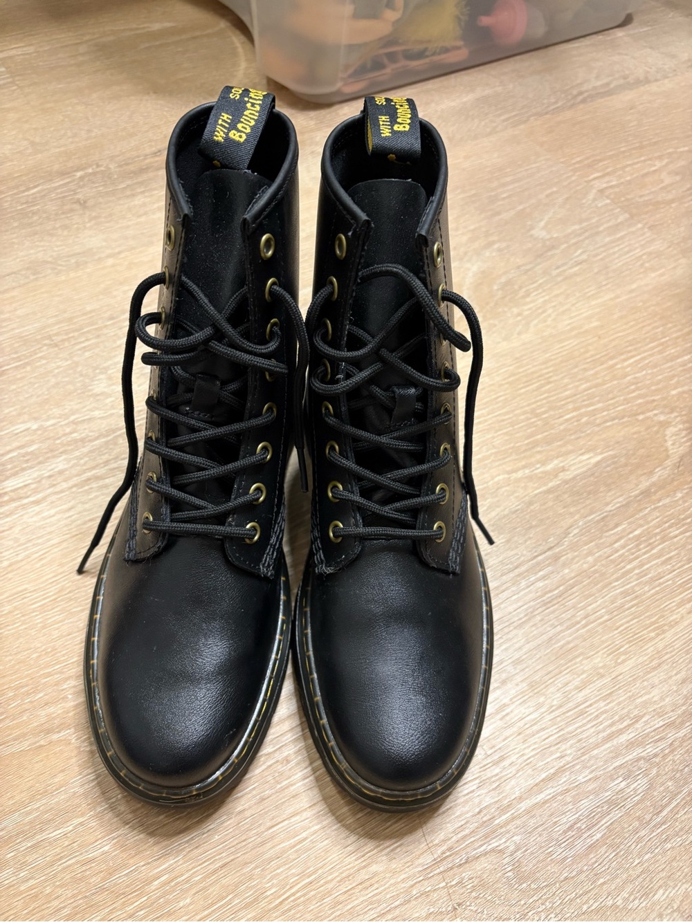 Dr. Martens Black Leather Zavala Combat Boots EUC